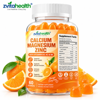 Gummies de calcium 1000mg, magnésium, zinc avec D3, K2, B6, base de pectine, sans OGM, marque privée, OEM
