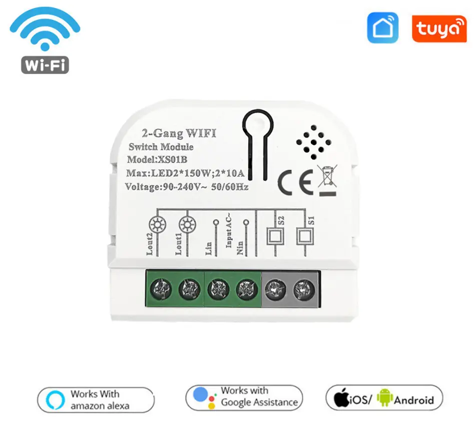 1/2/3/4 Gang 10A 16A DIY Tuya Wifi Zigbee akıllı duvar işık uzaktan kumanda anahtar modülü röle ev Automotion Google Alexa ses