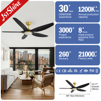 Ventilateur de plafond intelligent 1stshine avec lumière, pales en ABS, refroidissement, installation facile, haute efficacité, commande vocale, décoration pour maison connectée
