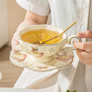 Set da tè e caffè in ceramica floreale retrò francese Design elegante piattino e tazza - Product Image 4