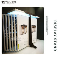 Étagère d'exposition de haute qualité pour échantillons de pierres artificielles, de quartz, de marbre et de granit, avec panneau métallique pour le retournement de pages
