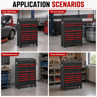 Coffre à outils en métal robuste de qualité supérieure, chariot mobile à roulettes avec compartiments, armoire de rangement verrouillable
