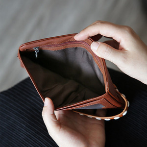 Zenos Full Grain Vegetable Tanned Leather Women Short <b>Wallet</b> 2 Fold Multi <b>Card</b> Driver License Cowhide Purse - Product Image 4
