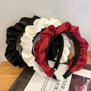 Grand <span class=keywords><strong>bandeau</strong></span> plissé accessoires pour cheveux à large bord pour femmes laver le visage accessoires pour cheveux rétro senior <span class=keywords><strong>bandeau</strong></span> à fleurs - Product Image 1