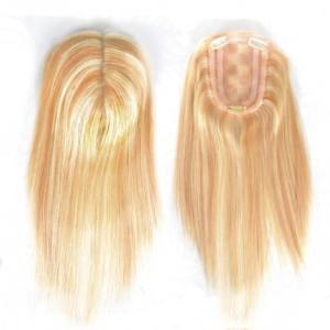 Topper de cheveux Remy pour femme, couleur piano, 100% cheveux humains, lisse, 4x6cm, haute qualité, avec ligne de cheveux naturelle - Product Image 2