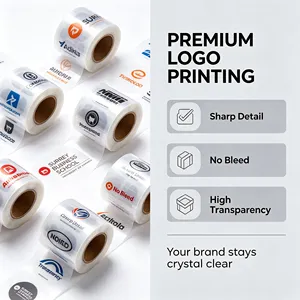 Rollo de Etiquetas Redondas Autoadhesivas Transparentes de BOPP con Fuerte Adhesión para Sellado de Empaques de Uso Comercial - Product Image 3