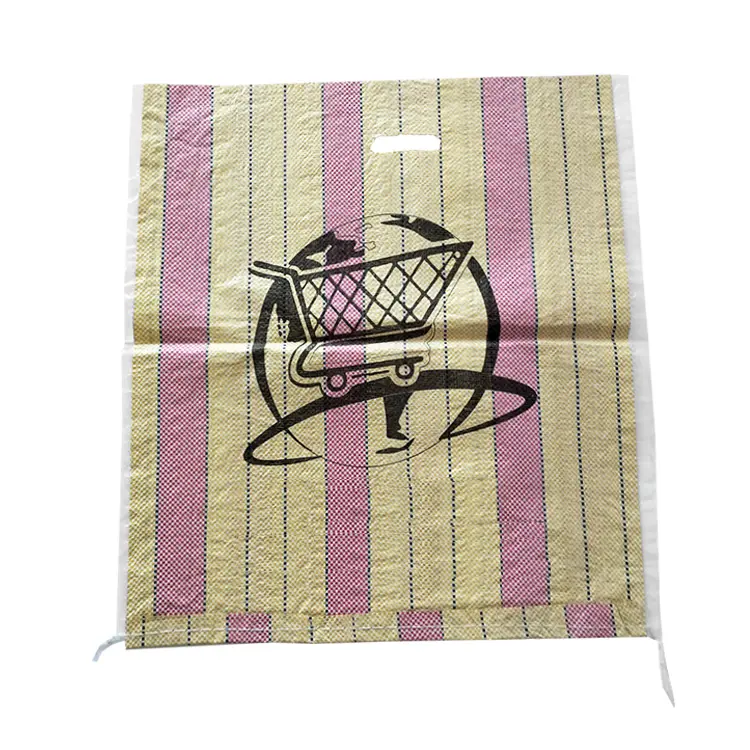 Customized pp fabric woven bag with D handle export to Dubai, Pakistan, Africa polypropylene bags