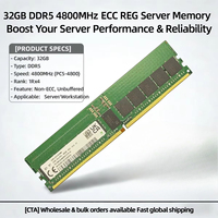 HMCG84MEBRA107N 32 Go DDR5 4800 MT/s PC5-38400R 1Rx4 CL40 ECC Registered RDIMM 288 broches Mémoire serveur en stock