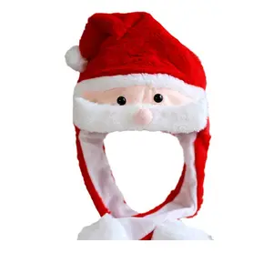 מתנות חג המולד עבור בנות סנטה קלאוס כובע ממולא כובע חג המולד אוזניים כובע צעצוע חג המולד צמרח