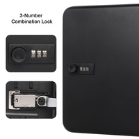 Armoire à clés murale en acier laminé à froid noir SHUAIMA pour usage domestique, hôtelier et professionnel, avec serrure à combinaison à 48 touches pour un rangement sécurisé