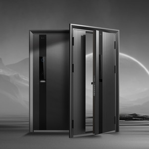 Porta di Sicurezza Intelligente Automatica Y1-P con Videocamera Campanello, Porta d'Ingresso Esterna in Acciaio per Case - Product Image 1