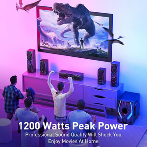 Sistema de Cine en Casa con 1200 Vatios de Potencia Máxima, Subwoofer de 10 Pulgadas, <span class=keywords><strong>Altavoces</strong></span> Estéreo con Cable 5.1/2.1, Sonido Envolvente - Product Image 5