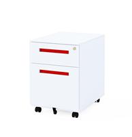 Armoire mobile blanche en acier avec tiroirs de rangement pour bureau, unité de rangement verrouillable sur roulettes