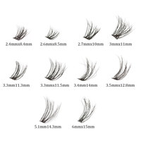 Lot de 120 faux cils 3D en grappe, kit DIY pour cils en grappe, cils naturels effilés, bande fine, 40 paquets