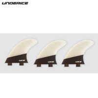 Dernière conception personnalisée de planche de surf en fibre de carbone, aileron léger en nid d'abeille multicolore 10'' pour longboard/paddle board