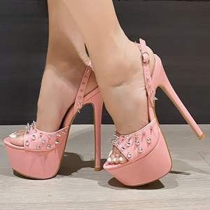 Sandalias Plataforma De Mujer Klinknagel Decoratie Sexy Studs Vrouwen Stripper Schoenen Platform Hoge Hak - Product Image 1