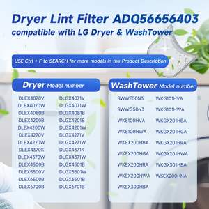 Filtre à charpie pour sèche-linge ADQ56656403, 11,2x10,9 pouces, sans joint en feutre, 5 picots, remplacement pour lave-linge LG Tower - Product Image 4