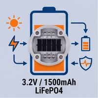 Borne lumineuse LED encastrée en aluminium IP68 pour usage commercial, de -20 à 80 degrés Celsius, pour améliorations routières