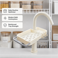 Support d'éponge réglable pour robinet, en plastique durable, installation facile