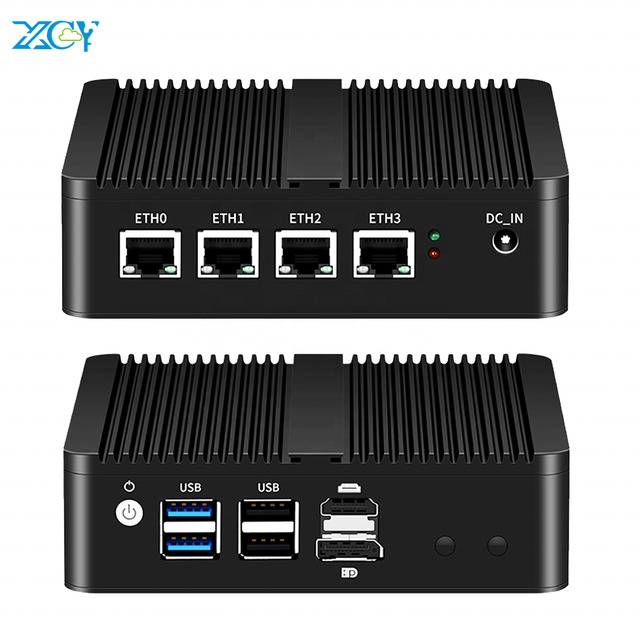 Quad Core N100 PFsense Firewall Mini PC Router DDR5 4LAN 2.5G Intel I225V NIC Gigabit Ethernet Home Office Portable Mini Server