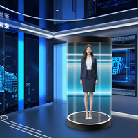 Holobox Holográfico con IA, Exhibición Interactiva de Humanos Virtuales, Compatible con Gestión de Contenido por USB y WIFI
