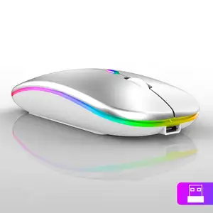 El más nuevo ratón silencioso portátil RGB ratón inalámbrico recargable ratón inalámbrico