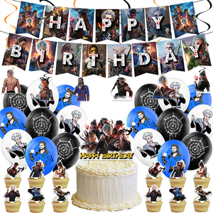 Set de Decoración para Fiesta de Cumpleaños de Astarion de <span class=keywords><strong>Baldur</strong></span>'<span class=keywords><strong>s</strong></span> <span class=keywords><strong>Gate</strong></span> 3 con Banderines, Adornos para Pastel, Globos y Espirales Colgantes para Fanáticos de BG3 - Product Image 6