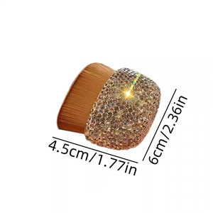 Met diamant ingelegde hoogwaardige foundation make-upborstel Geen sporen Zacht synthetisch haar Acrylhandvat Platte borstel voor gezicht Nieuwe hete verkoop - Product Image 6