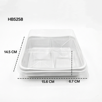 Boîtes d'emballage en blister PET à 4 cavités pour gâteaux de lune, muffins, puddings, mochis, desserts, gâteaux carrés, boîte de boulangerie transparente avec couvercles