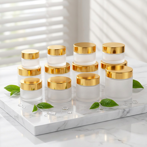 ขวดแก้วใสสำหรับเครื่องสำอางพร้อมฝาเกลียวสีดำ ขนาด 5 กรัม 10 กรัม 15 กรัม 20 กรัม 30 กรัม 50 กรัม 60 กรัม 100 กรัม รูปทรงกระบอก - Product Image 1