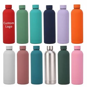 Factory Direct Custom Logo Large Capacity Stainless Steel Small Mouth Vacuum Thermos Sports <b>Kettle</b> Car Portable Matte Water Cup - Product Image 1