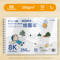 Carnet de croquis portable 8K 250 g/m² 30 feuilles blanc néerlandais avec marqueurs, style spirale, pour dessin et peinture en PVC