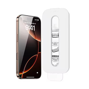 ฟิล์มกระจกนิรภัยแบบใสไร้ขอบดำ ป้องกันฝุ่น สำหรับ iPhone17 iPhone16 Pro Max ป้องกันหน้าจอเต็มรูปแบบ F - Product Image 1