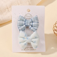 Nouveau 4 pièces/2 pièces Style coréen tissu Floral arc pince à cheveux ensemble pour enfant fille belle impression à la main épingle à cheveux accessoires de cheveux bijoux