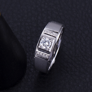 Anillo de Diamantes Cultivados en Laboratorio de Oro Blanco PT950 MSR-889 de Messi Jewelry para Mujer - Product Image 2