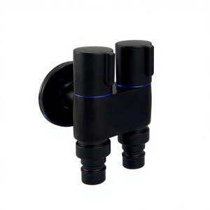 Neues Zink 1 in 2 out Winkel ventil Doppel griff Shunt Wasserhahn Umsteller Neues Design 3-Wege-Winkelventil - Product Image 1