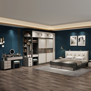 Set Camera da Letto Moderno <span class=keywords><strong>di</strong></span> Lusso King Size con Contenitore, Design in Palissandro Salvaspazio - Product Image 2