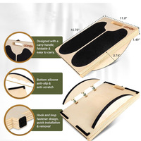 Planche d'exercice en bois 2-en-1 avec logo personnalisé, planche d'équilibre portable et réglable, planche à bascule pour les mollets, planche en bois pour étirements