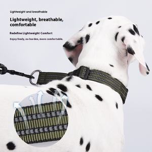 <span class=keywords><strong>Collar</strong></span> de perro con grabado antirrienda reflectante transfronterizo, cuerda de tracción de nailon acolchada para mascotas, entrenamiento de perros grandes a prueba de explosiones - Product Image 3