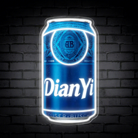 Boîtes lumineuses personnalisées en acrylique avec affichage LED en forme de bouteille ou de canette, pour la décoration des bars et des restaurants