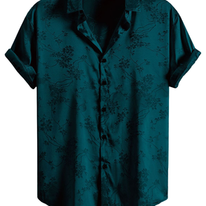Camisa Casual de Manga Corta para Hombre, Antiarrugas, con Patrón de Puntos Bordados, Primavera, Fibra de Poliéster, Cierre de Botón Sencillo, Suministro ODM - Product Image 4