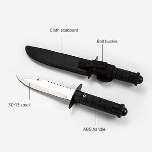 Cuchillo <span class=keywords><strong>de</strong></span> Supervivencia Multifuncional Portátil Hongrui, Hoja Fija, Defensa Personal, Funda <span class=keywords><strong>de</strong></span> Nailon, Negro Plateado, OEM ABS, Camping, <span class=keywords><strong>Caza</strong></span> - Product Image 2