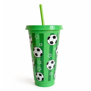 Vasos Reutilizables <span class=keywords><strong>de</strong></span> 24 oz con Tapa y Pajita <span class=keywords><strong>para</strong></span> Fiestas Deportivas con Temática <span class=keywords><strong>de</strong></span> Fútbol HLC, <span class=keywords><strong>para</strong></span> Entrenador, Novio, Copa Mundial - Product Image 1