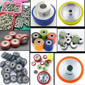 Roues en <span class=keywords><strong>PU</strong></span> personnalisées OD 50 100 200 mm Rouleau en caoutchouc polyuréthane avec support de roulement en acier pour les machines d'usine de convoyeurs - Product Image 6