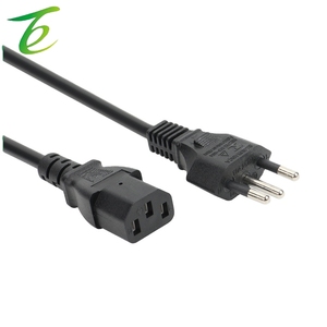Kabel Daya Tiga Inti Standar Brasil dengan Konektor Pin Tail, Kabel Tembaga Murni Tiga Inti Standar Brasil, Konektor Lurus untuk Rice Cooker - Product Image 3