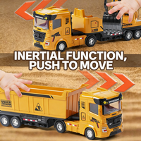 KSF Meilleures ventes Mini ensembles de 5 jouets de camions de construction en plastique, véhicules d'ingénierie moulés sous pression, jouets de camions à rétrofriction
