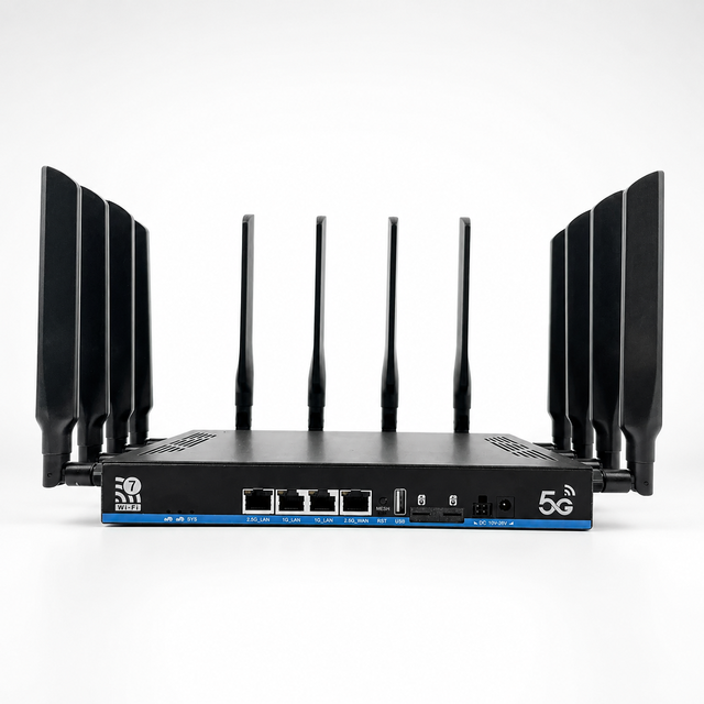 Enterprise Grade WiFi 7 5G CPE Router BE19000 Tri Band MT7988AV 2.5G WAN LAN Dual SIM Slots OpenWRT OEM ODM