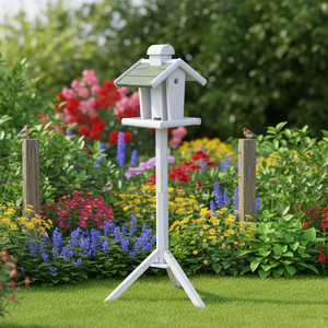 Grande maison à oiseaux en bois pour l'extérieur, résistante aux intempéries, avec perchoir et mangeoire pour perroquets et oiseaux de compagnie - Product Image 3