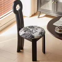 Chaise de salle à manger en bois massif au design classique moderne, style nordique, pour hôtel et villa, avec revêtement, meubles de table et chaises de salle à manger