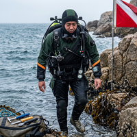 Combinaison étanche professionnelle résistante à l'abrasion, protection conforme aux normes européennes pour la plongée technique, combinaison fiable